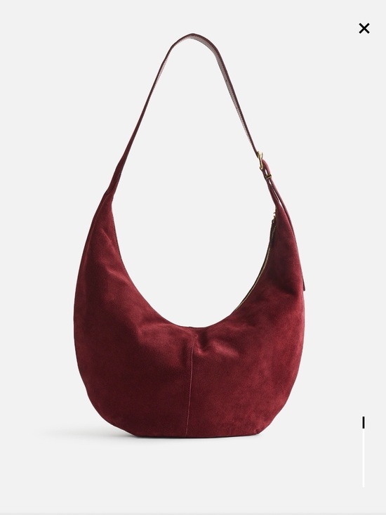 Madewell Handbags - Madewell Essential Curve Shoulder Bag Suede Deep Merlot EUC